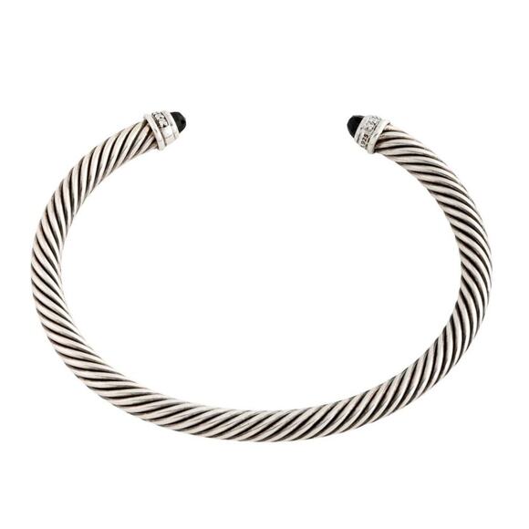 David Yurman Onyx & Diamond Classic Cable Cuff - Picture 4 of 8